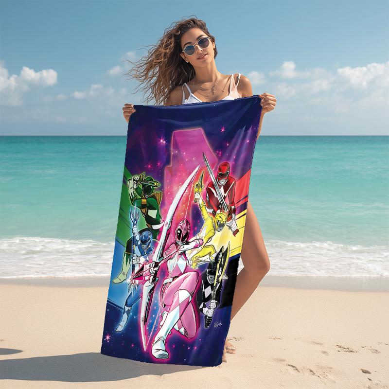 1Pc Power Rangers Heroic Battle Beach Towel Microfiber Beach Towel Thin Absorbent For Beach Swimming Yoga Bath Sports 0917264