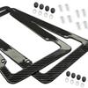 Universal 30*15CM 1/2pcs License Plate Frame Carbon Pattern Plastic License Plate Frame Bracket with Standard Screw Kits
