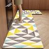Neutral Gray White Sketch Feather Kitchen Mat Set Anti Slip Washable Thin Long Carpet Kitchen Entryway Modern Decor
