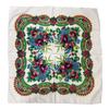 70*70cm Gold Thread Russian Style Floral Print Square Scarf