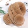 Real Rabbit Fur Scarf, Thickened Rex Rabbit Hair Big Ball Three-tube Japanese Scarf for Men and Women In Autumn and Winter, Keeping Women's Neck Warm
