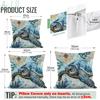 4Pcs Retro Marine Nautical Creature Print Single-Sided Cushion Cover For Living Room Bedroom Car Home Decor