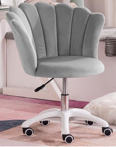 Office chair/armchair for office, studio, cosmetic FLOWERS gray