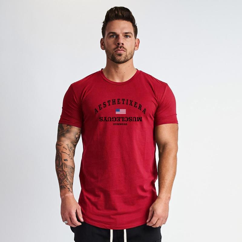 Do The Work Muscleguys, новая брендовая обтягивающая мужская футболка для бодибилдинга, фитнеса, спортзала, летняя тонкая футболка из чистого хлопка с круглым вырезом и принтом