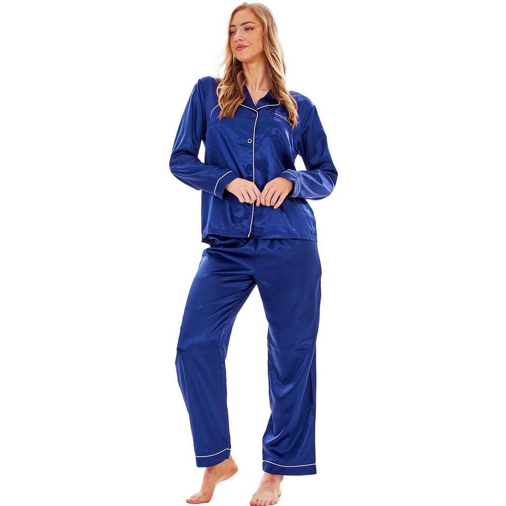 Keanu Womens/Ladies Satin Long Pyjama Set
