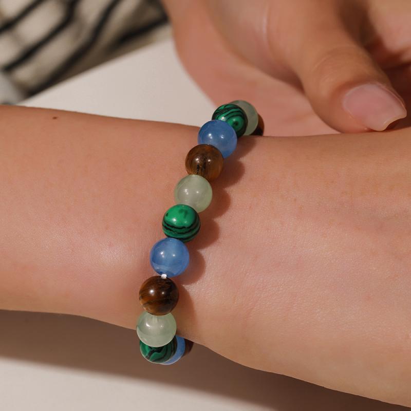 Натуральные камни 8 мм Рондель Гладкие драгоценные камни Браслеты из бусин для мужчин женщин Исцеляющий кристалл Эластичный браслет Подарок