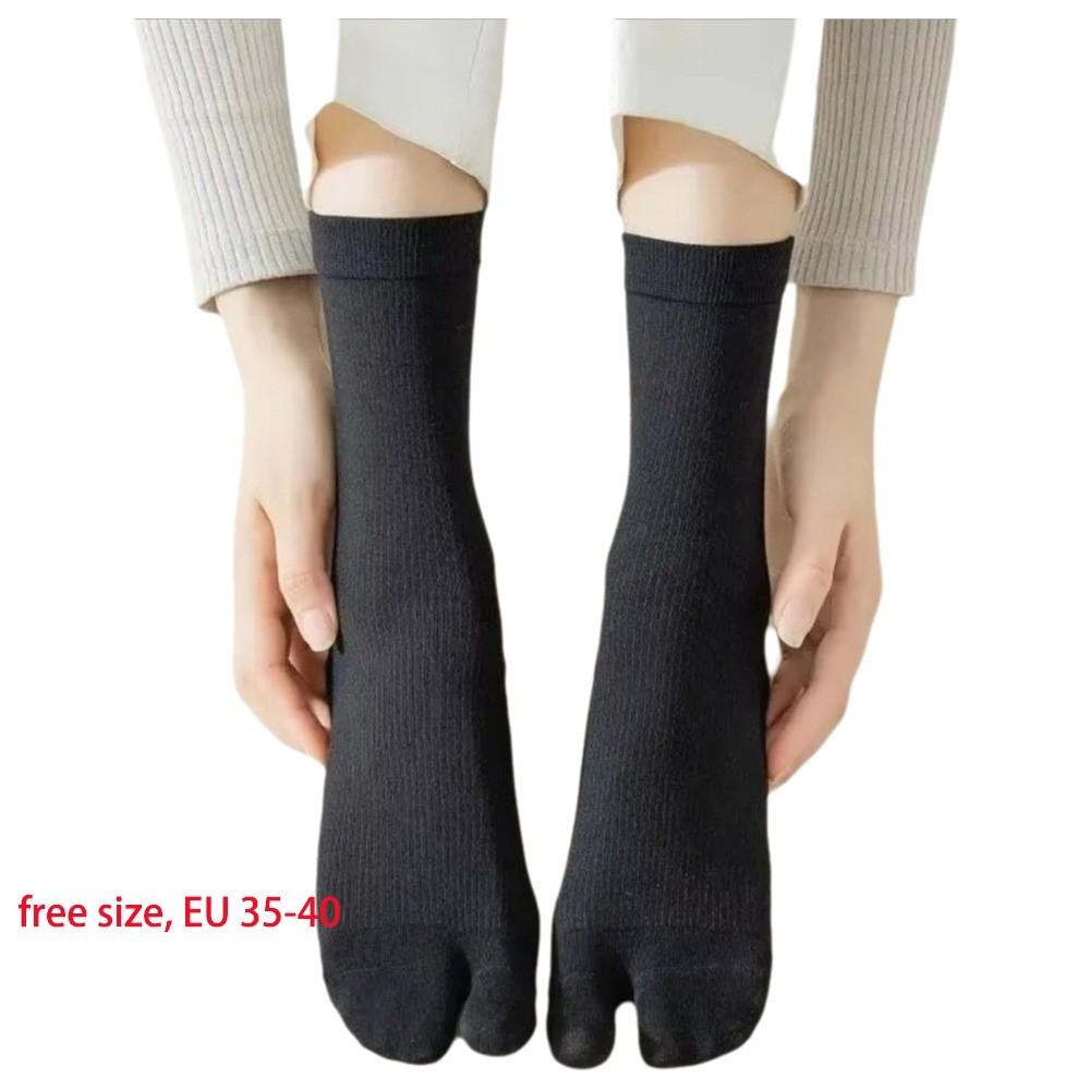 Thin Split Toe Sock Solid Color Mid-Calf Socks Japanese Style Tabi Toe Socks Girls