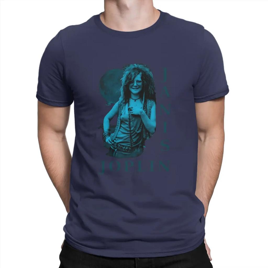 Новая футболка Janis Joplin для мужчин Американские рок-музыканты 1970-х Круглый вырез Хлопковая футболка