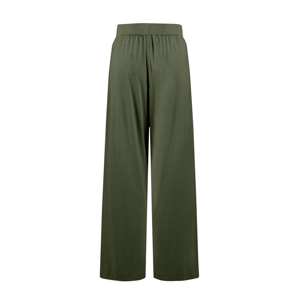 Женские повседневные брюки с эластичной резинкой на талии, удобные прямые свободные однотонные брюки для йоги