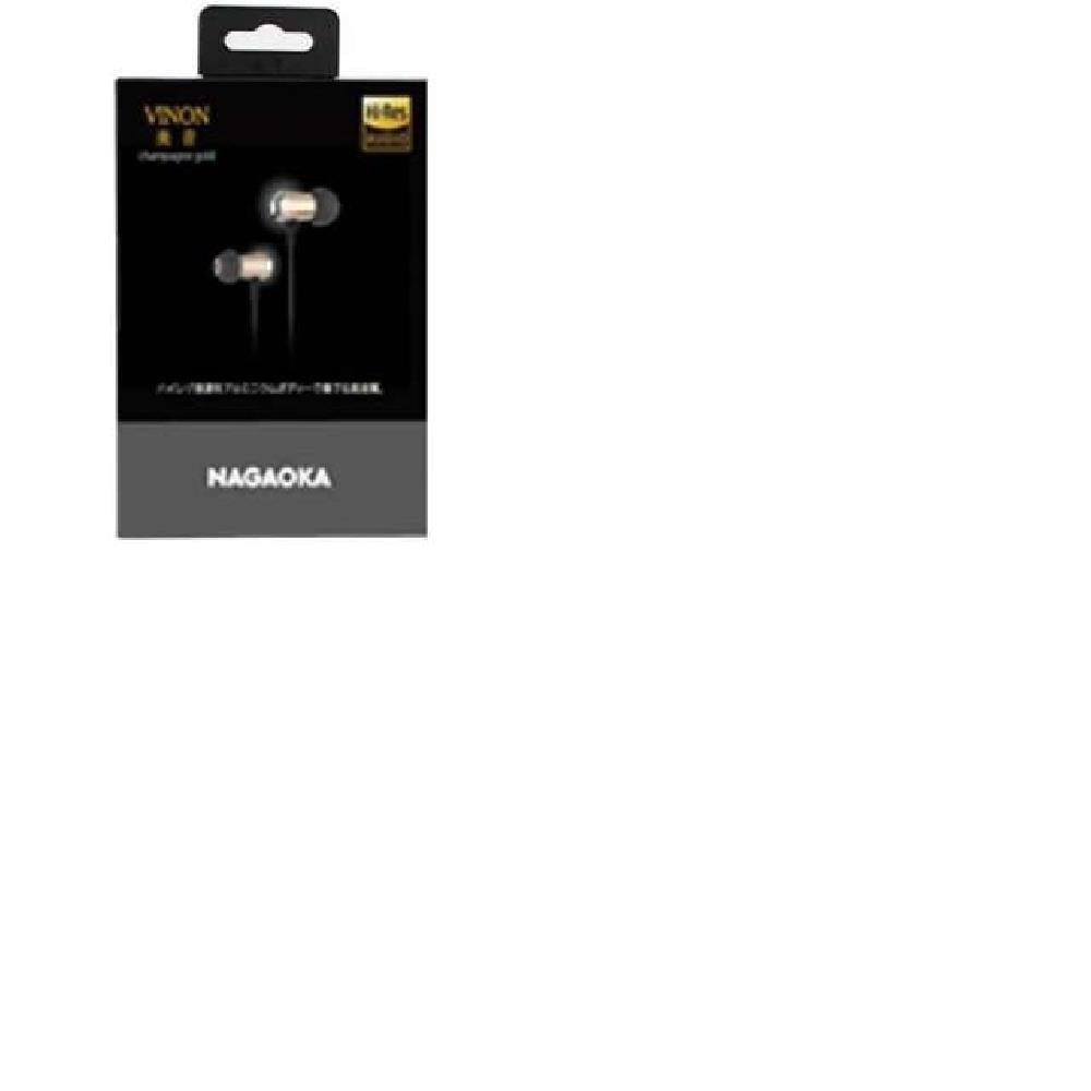 NAGAOKA Aluminum Body High Resolution Earphones Champagne Gold Champagne Gold P609CGD