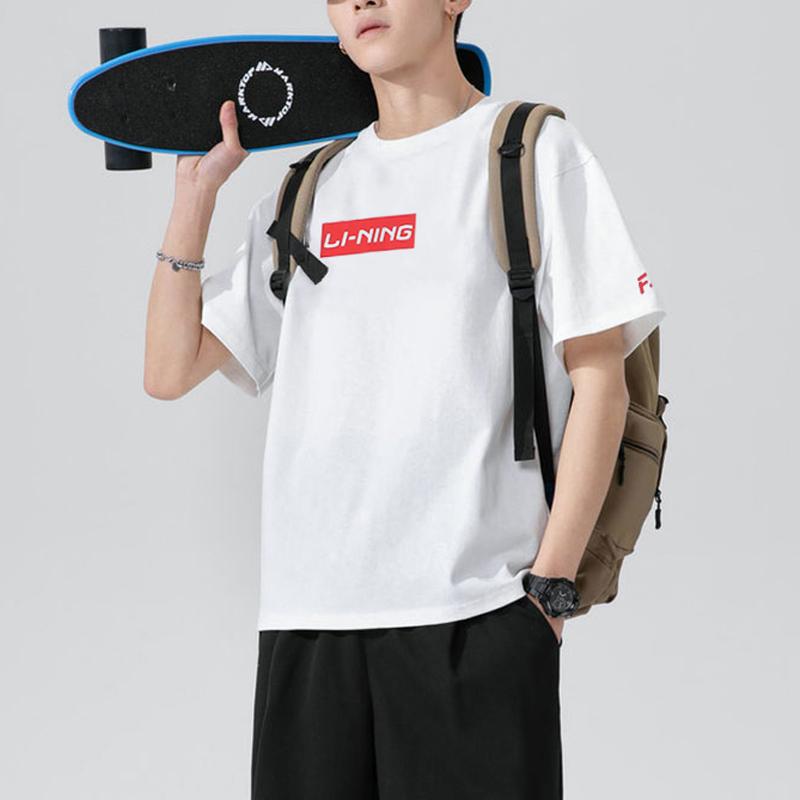 Футболки Li Ning Унисекс С круглым вырезом Средняя прямая посадка AHSR665-2
