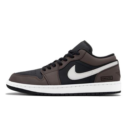 Air Jordan 1 Abrasion Resistant Lightweight Height Increasing Low Top Vintage Basketball Shoes Men's Black Brown 553558-132(Team1606-)