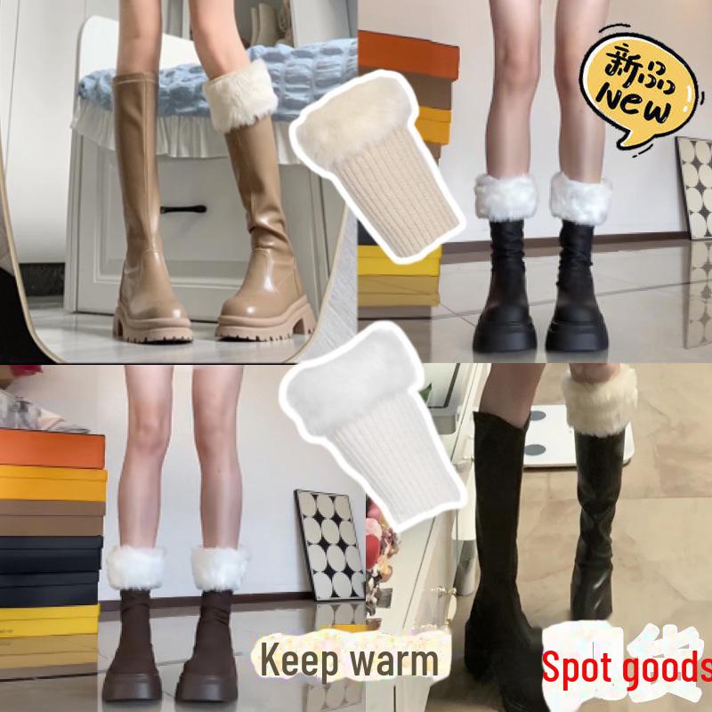 Уютные вязаные плюшевые носки и стильные меховые сапоги — теплые, универсальные и милые чехлы для телят на осень/зиму