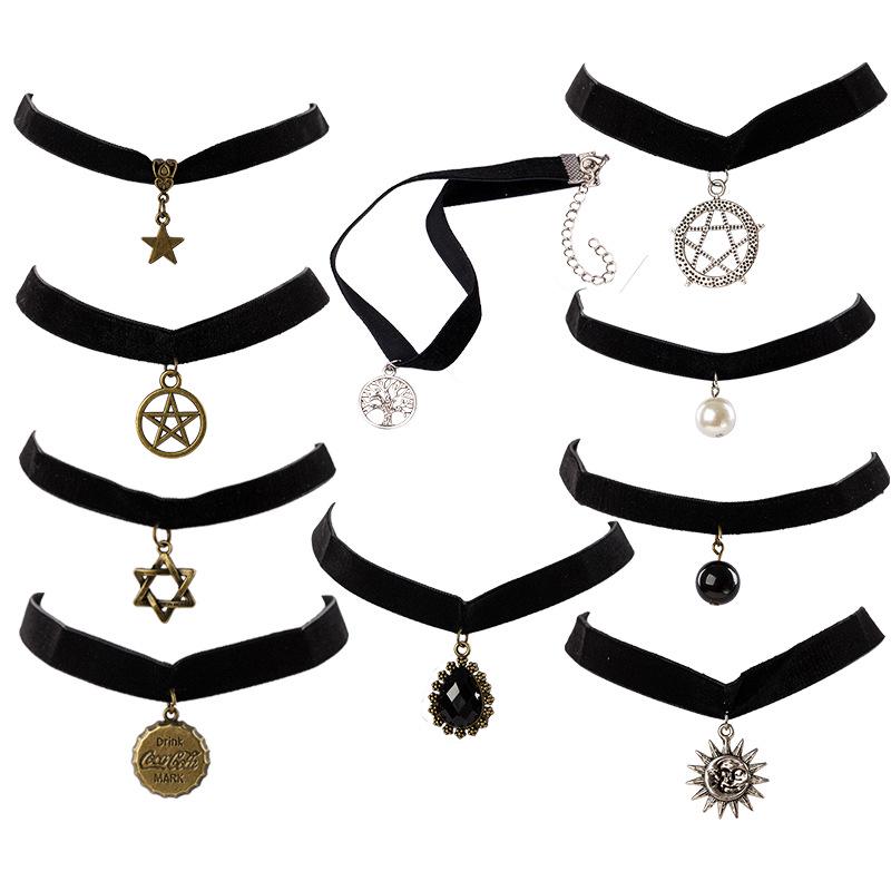 Korean Style Lace Choker Necklace Set: Clavicle Chains & Neck Straps