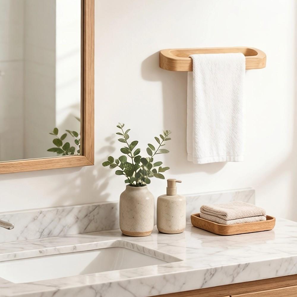 Thickened Towel Rack Wooden Bathroom Towel Shelf New Decorative Towel Rack Bedroom