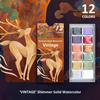 Pearlescent Metallic Watercolor Paint Set - 6 & 12 Colors, Portable & Professional for Art Students