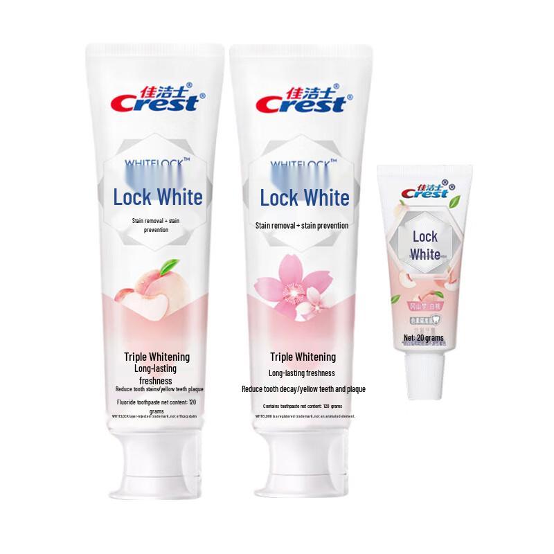 Crest Двухдействующая отбеливающая зубная паста с персиком и вишней