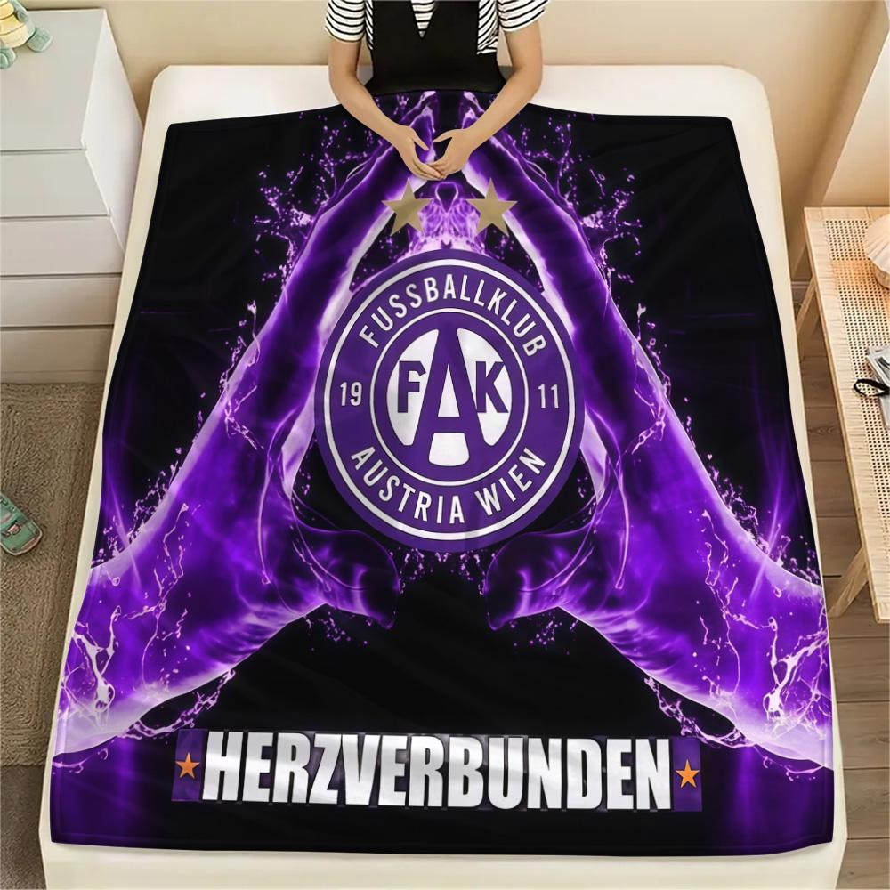 FK Austria Wien Print FlAannel Blanket, High quality Comfortable for All Seasons, Home Decor, Warmth and Comfort
