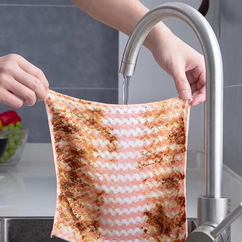 10-100 шт. Супервпитывающие кухонные тряпки из кораллового флиса, Толстые тряпки для мытья посуды, Тряпки для кухни, Полотенце для протирки стекол и окон