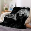 1Pc Blond Hair Black Leather Jacket Blanket Soft Throw Blanket For Home Bedroom Bed Sofa Travel Office Solid Christmas Blanket