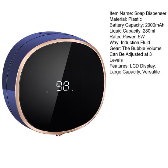 Touchless Automatic Soap Dispenser with Temperature Display Rechargeable Wall-Mounted Electric Soap Dispenser