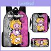 Lankybox Cartoon Pattern Backpack Shoulder Bag Pencil Case Three Set Piece
