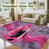Crystal Velvet Square Rug Custom NameLady Gaga Pattern Non Slip Home Floor Decor Rug