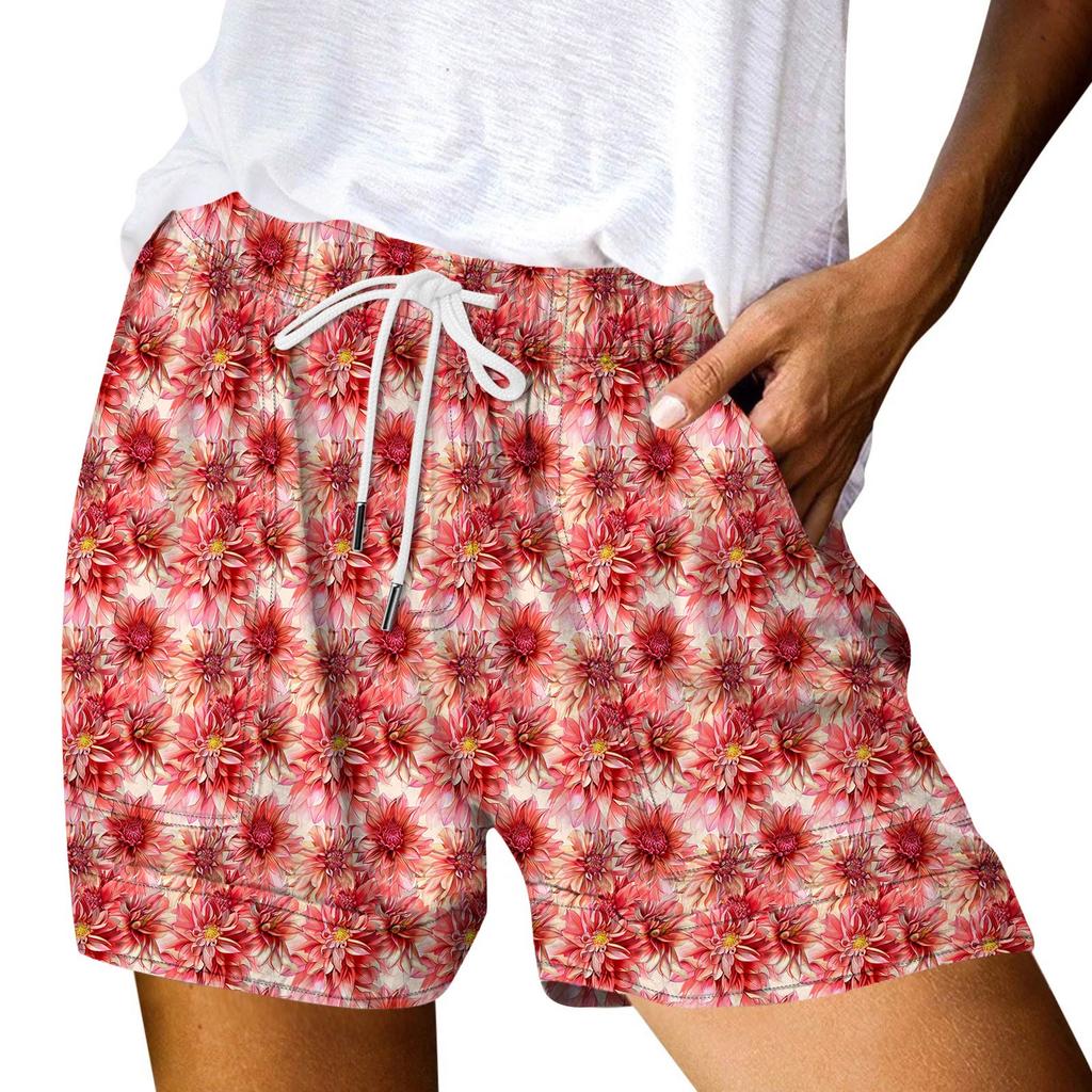 Женские повседневные летние эластичные пляжные шорты с принтом повседневные шорты