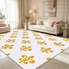 Cream Style cute Geometric Checkered living room carpet antiskid Fluffy room decoration aesthetic rug washable cloakroom mat