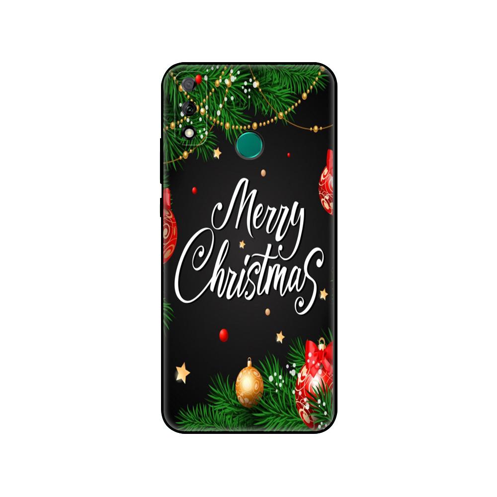 Черный ТПУ чехол для Huawei Y9S Y6S Y8S Y5P Y7P Y8P Чехол для Huawei Y5 lite Prime 2018 Y6 2019 Чехол Рождественский подарок Санта