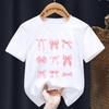 Summer Girls Short Sleeved T-Shirt Kids Top Toddler Fashion Bowtie Print O-Neck Short Sleeved Tee Children'S Candy Color Clothes