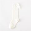 Однотонные детские носки с бантиками, хлопковые носки для девочек, мягкие длинные носки для малышей, гольфы для девочек в стиле принцессы