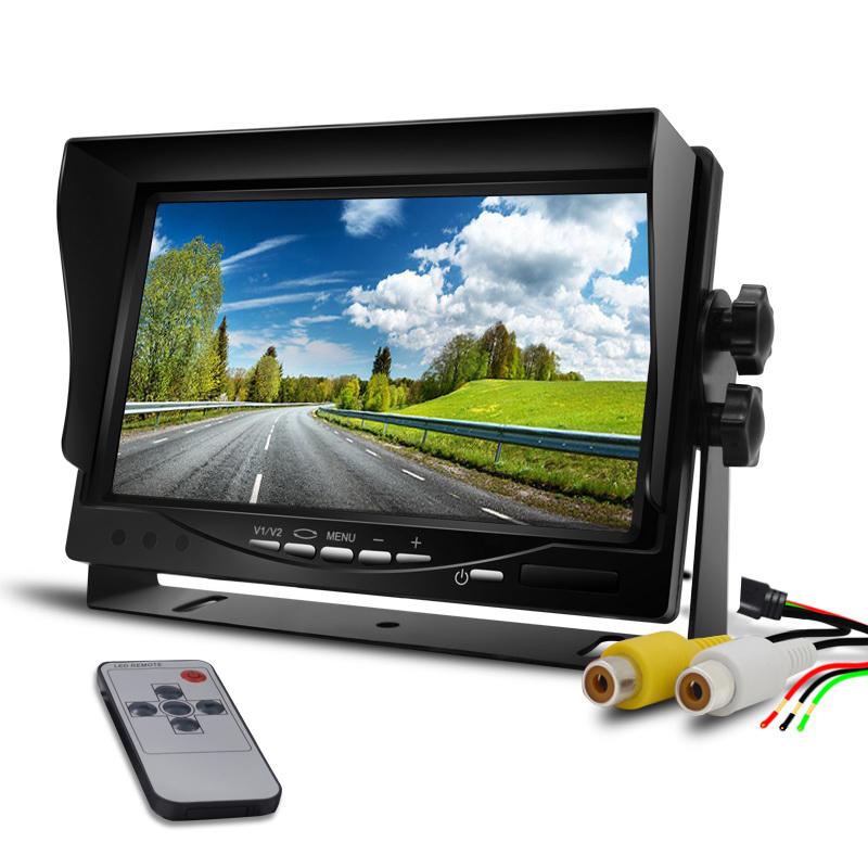 7 Inch Creen HD LCD Display Car Rear View Monitor Sunshade 12V/24V for Vehicle Backup Camera CCTV Home Security Surveillance