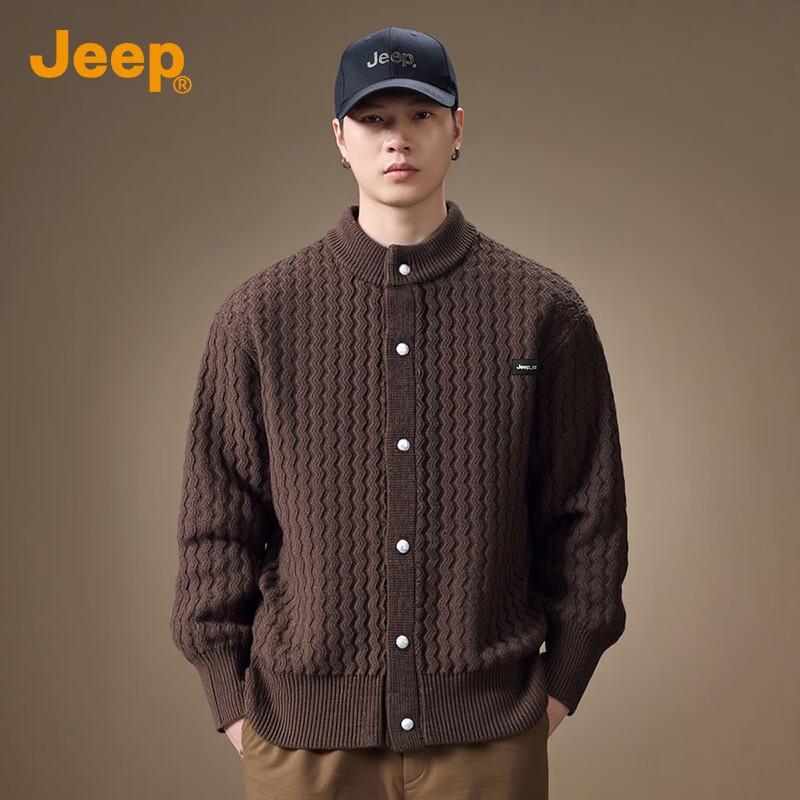 Jeep Мужской кардиган крупной вязки в стиле ретро