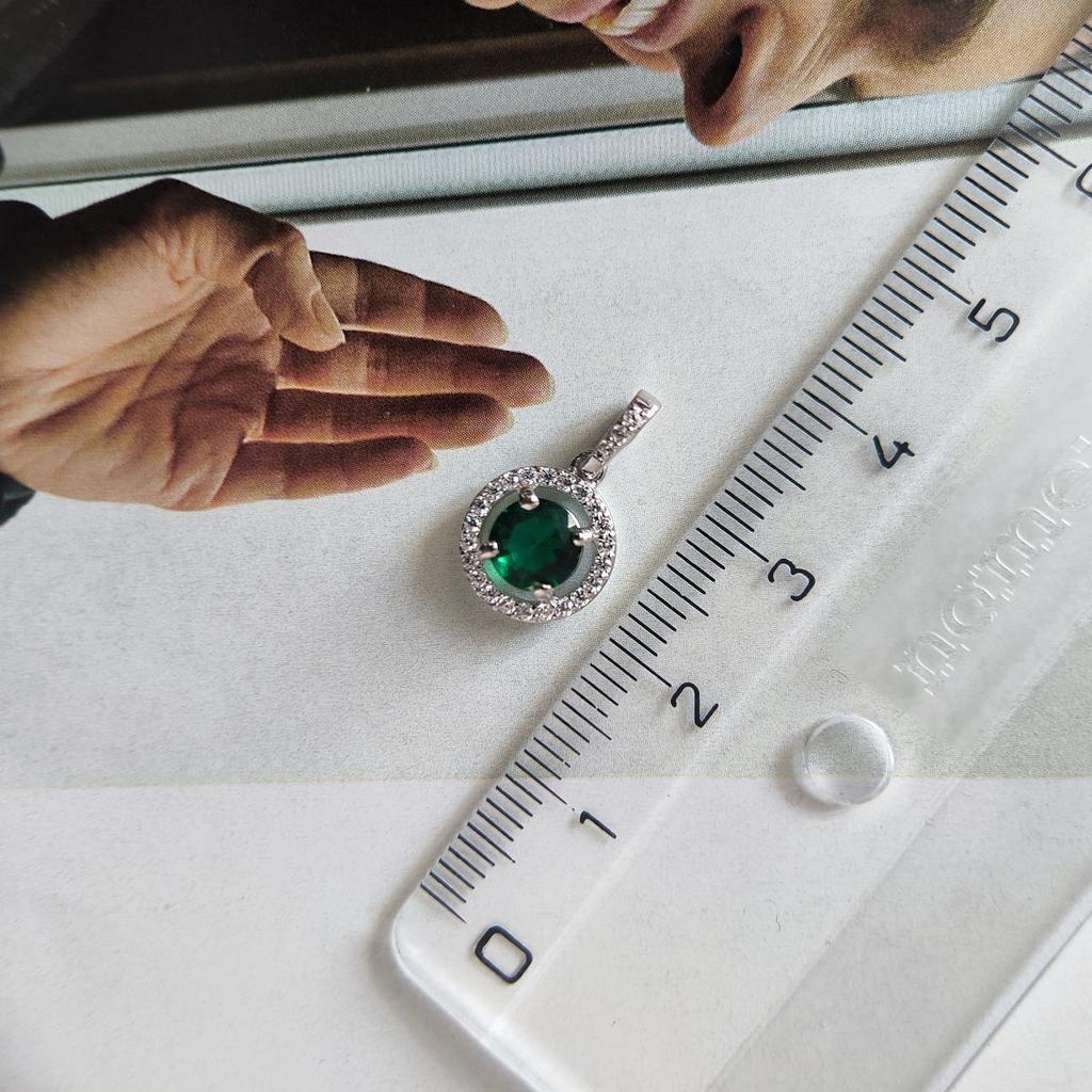 Серебряная подвеска с изумрудом nano 0.9ct (2205906)