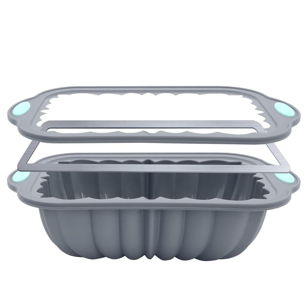 Silicone Bread Loaf Pan With Fluted Design, Food Grade Non-Stick Silicone Baking For Cake, Metal Reinforced Frame Secure