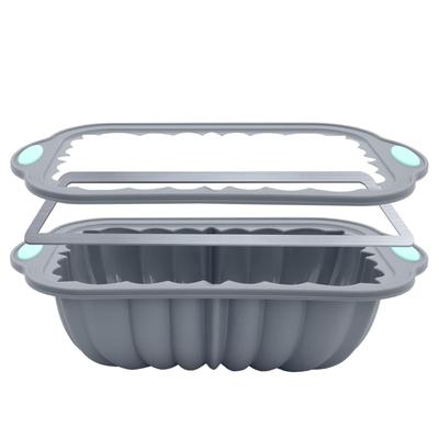 Силиконовая форма для хлеба с рифленым дизайном, пищевой антипригарный силикон для выпечки тортов, надежная металлическая усиленная рама