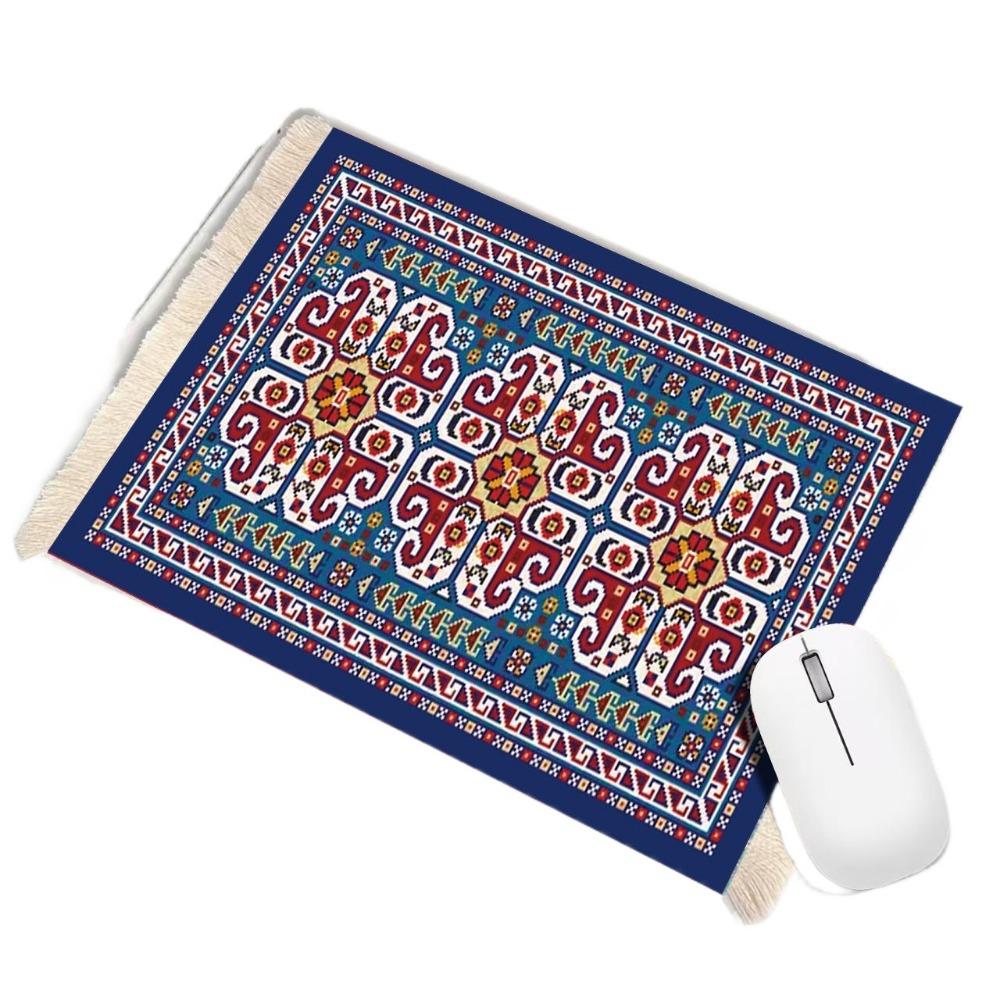 Tea Coaster Bohemia Persian Mouse Pad with Tassel Anti-slip Gaming Mouse Pads Durable Rubber Base Carpet Mouse Pad Office Use