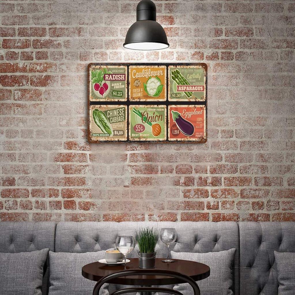 1-Pack Vintage Wall Mounted Plaque Metal, 20×30cm and 30×40cm, Rusted Décor for Pub, Loft or Restaurant