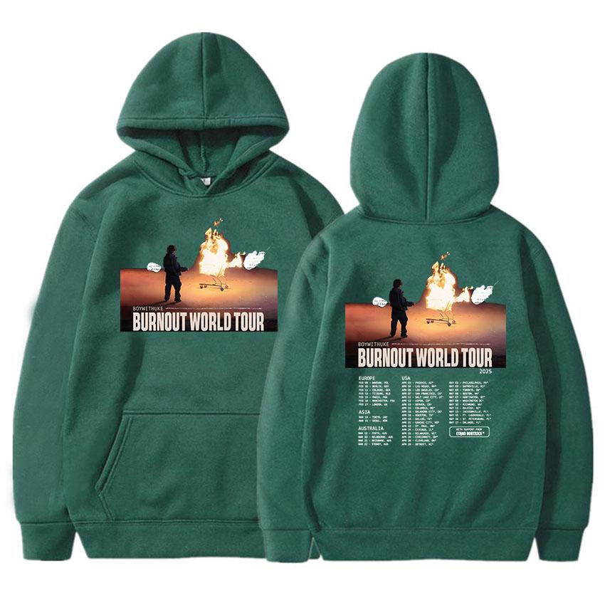 Boywithuke Burnout Мировой Тур 2025 Худи Sudadera Mujer Худи Женские Мужские Повседневные Толстовки Певец Графический Принт Пуловеры
