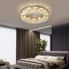 Bymaocar Modern Flush Mounted Round Crystal Chandelier LED Ceiling Light Pendant Lamp Fixture 110V Ideal Gift Fit 15-20m² Area
