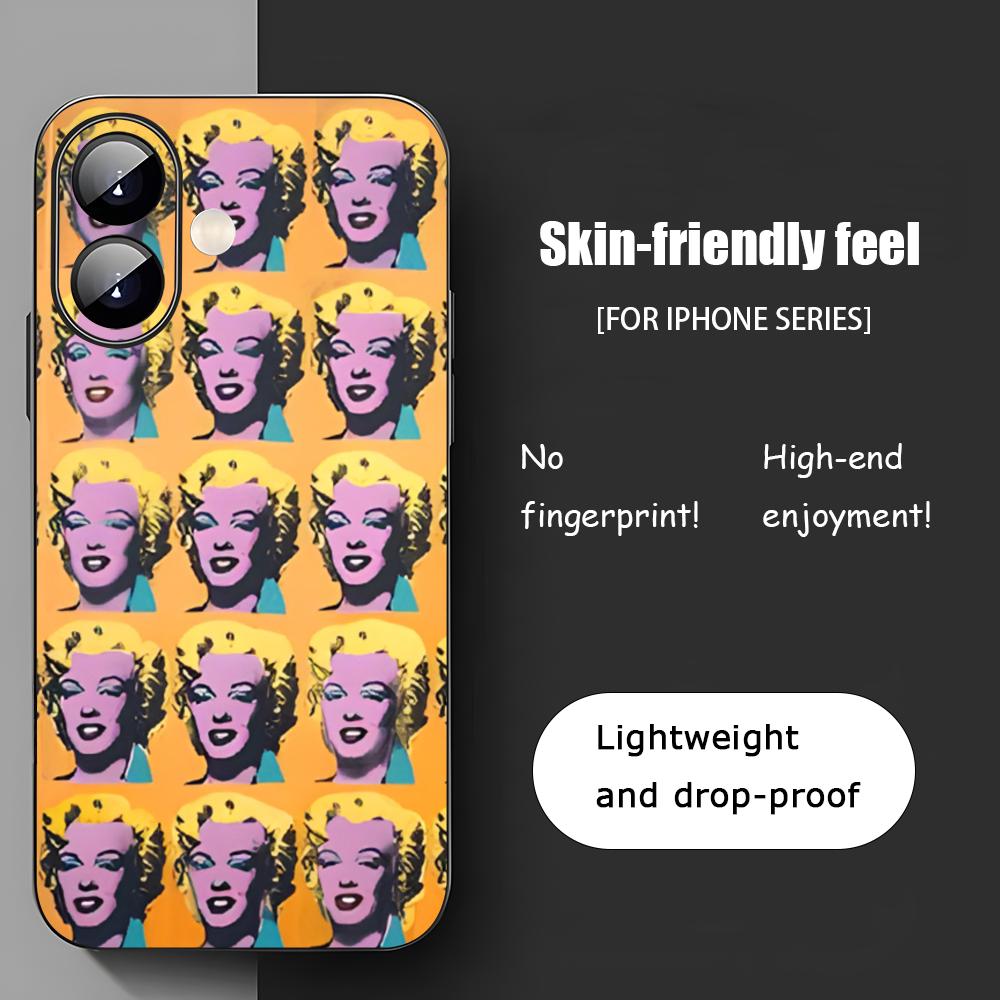 Art A-Andy Warhol Draw Phone Case For iPhone 17 16 15 14 13 12 11 X XR XS 8 Plus Mini Pro Max Soft black Shockproof Cover