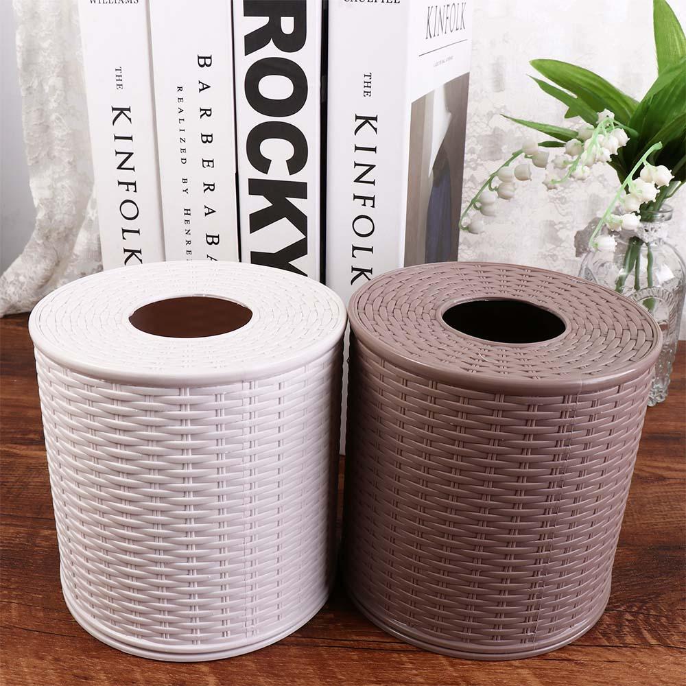 Decorative Simulation Rattan Tissue Storage Box Roll Paper Rack Container Bathroom
