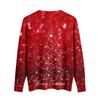 Women's Cute Sweatshirt Knitted Fashion Casual V-neck Long-sleeved Cozy Print Top