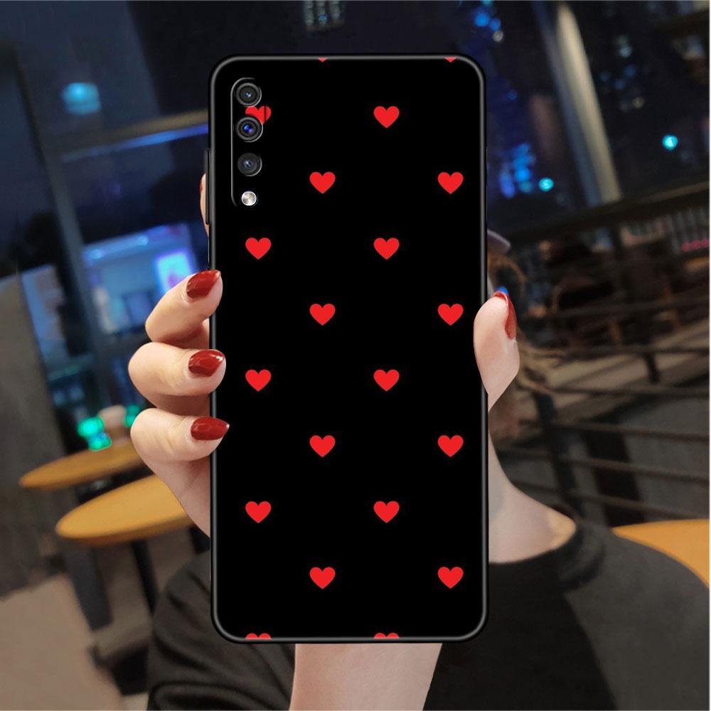 Чехол LOVE Heart для Samsung Galaxy A50 A70 M52 A30 A20s A20e A10 A40 A10s M51 M31 M30s M13 5G черный чехол для телефона