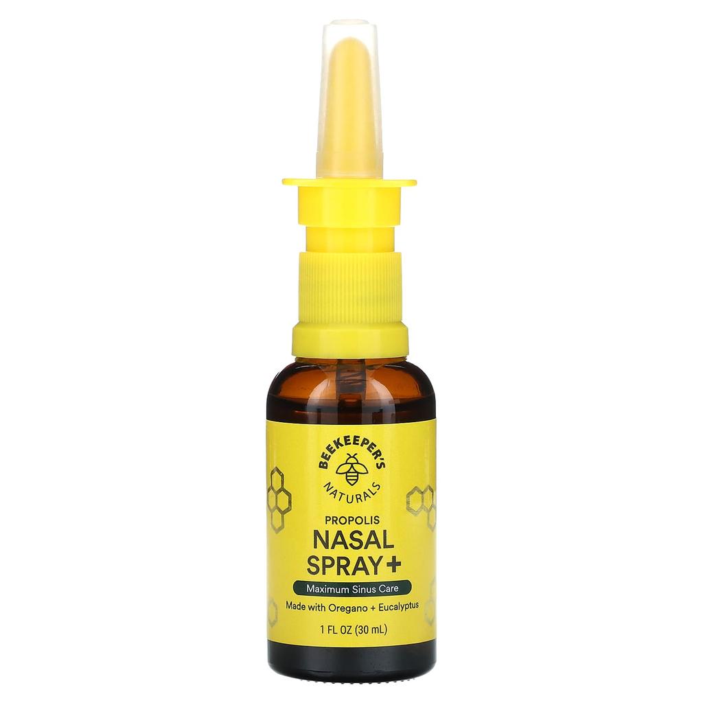 Beekeeper's Naturals Propolis Nasal Spray+, Maximum Sinus Care, 30Ml(1Fl Oz)