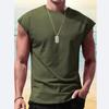 Мужская одежда Новая футболка без рукавов Мужская летняя повседневная спортивная Свободного кроя Мужской короткий жилет Сэр