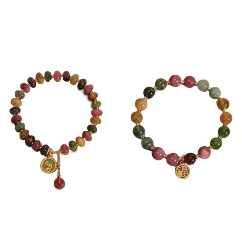 Винтажный браслет из каменных бусин, цветной браслет из бисера, изысканный женский браслет из бисера