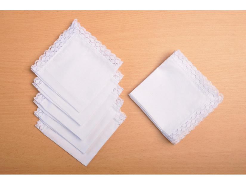 Чисто-белый хлопковый кружевной носовой платок ручной работы с граффити