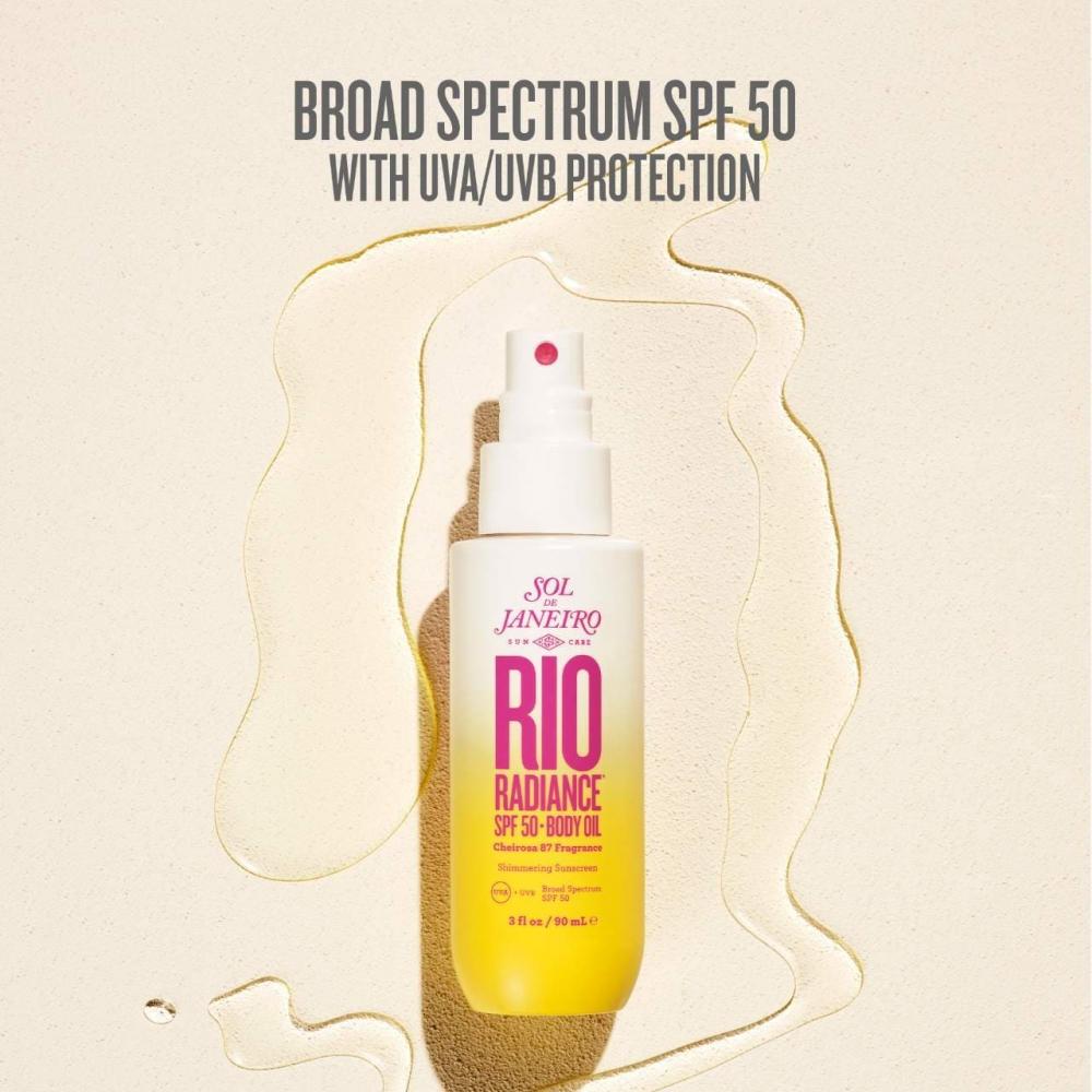 Sol De Janeiro Spf 50 Shimmering Body Oil Sunscreen 3 Oz   90 Ml Rio Radiance 